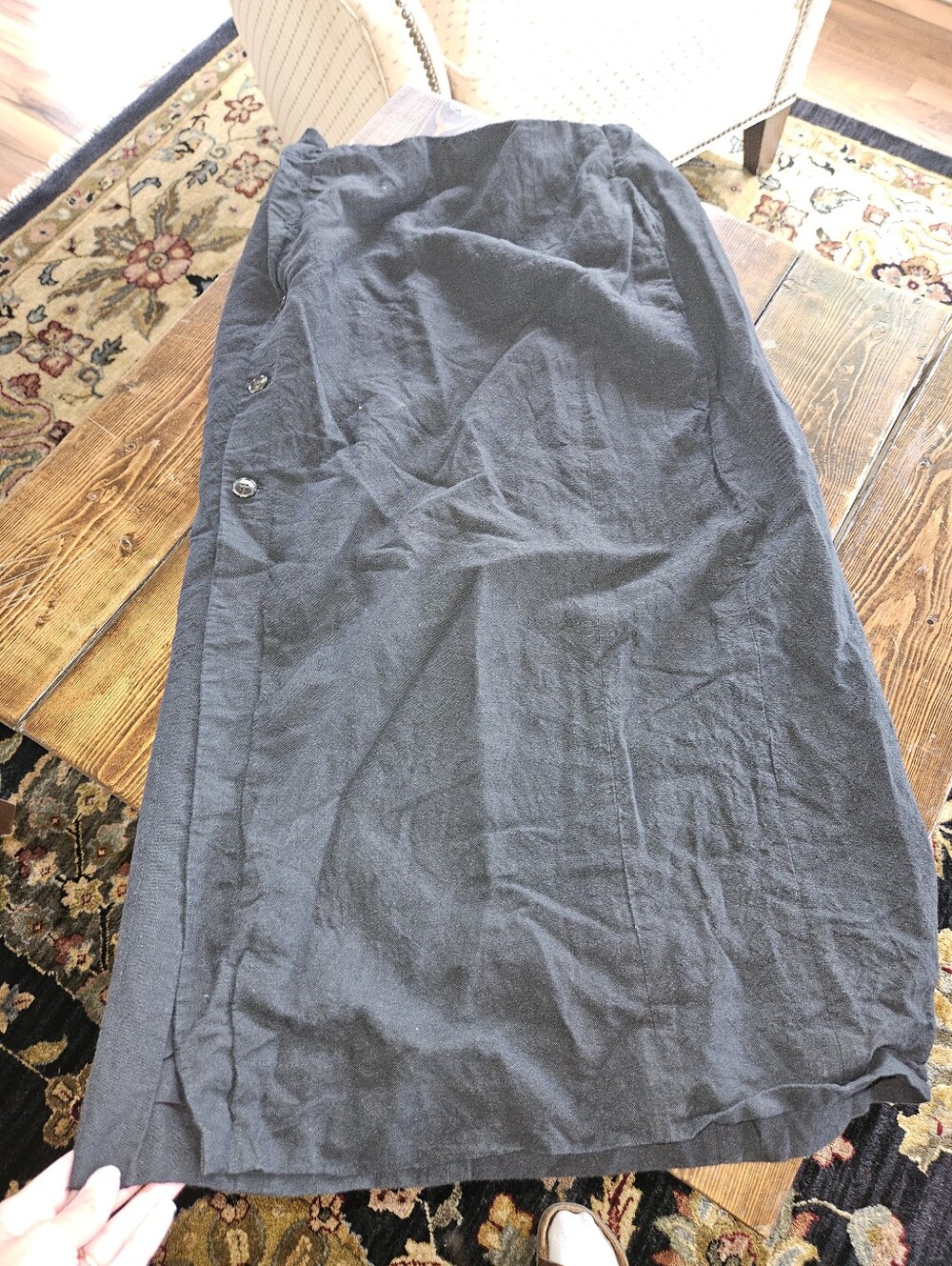 Black Button-Accent Midi Skirt Madewell Size 4